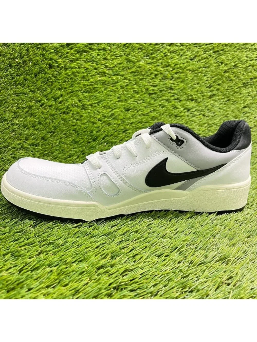 Nike Full Force Low Mens Size 10.5 White Black Athletic Leather Shoes Sneakers